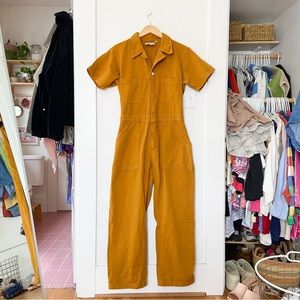 Big Bud Press Shortsleeve Jumpsuit in Spicy Mustard, Size L